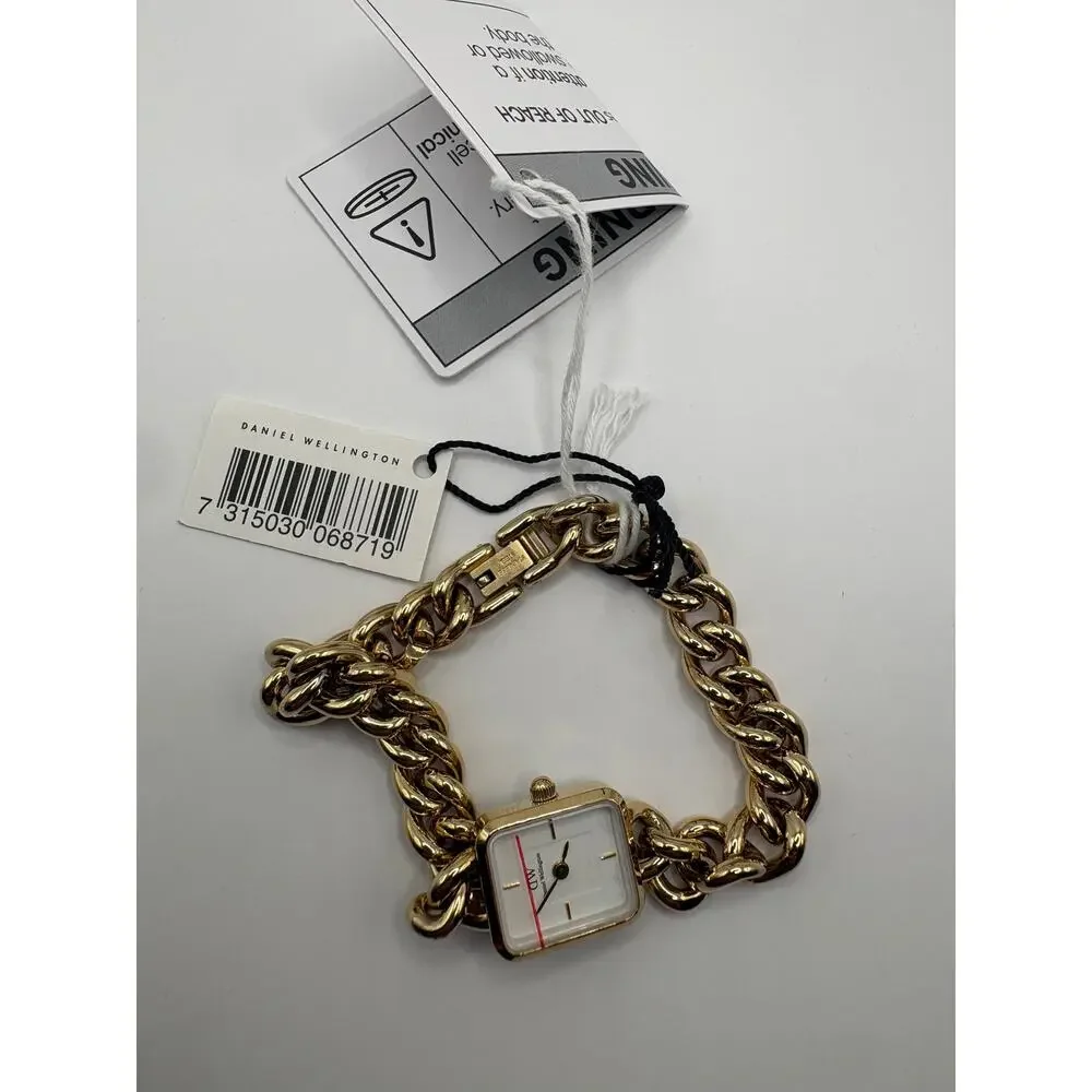 Daniel Wellington Jolie Chain Bracelet Watch, 15.4mm x 18.2mm Nwt Gold